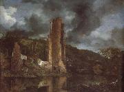 Jacob van Ruisdael Landscape with the Ruins of Egmond Castle at Egmond aan den Hoef oil painting picture wholesale